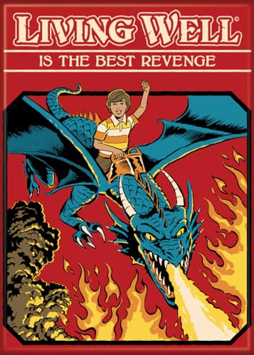 Ata-Boy Steven Rhodes Living Well is The Best Revenge 2.5' X 3.5' Magnets for Refrigerators and...