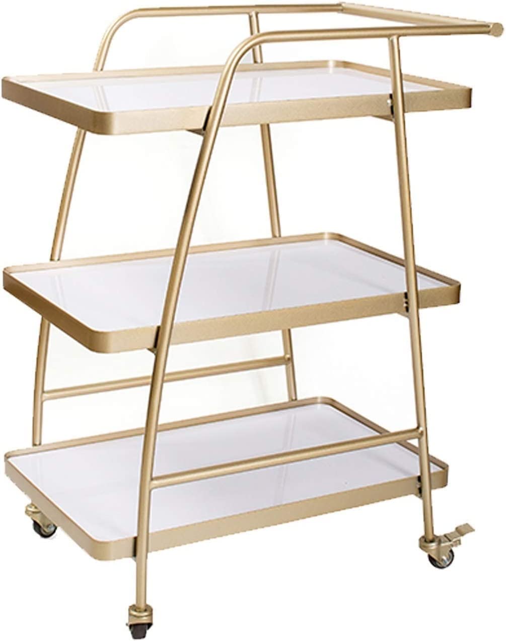 GRDDBZA Bar Serving Carts Business Restaurant Wine Cart, Small Hostess Rolling Cart Kitchen Storage Catering Drinks Trolley Cream Sideboard Camping Kitchen Unit - 40 x 60 x 85cm(C)