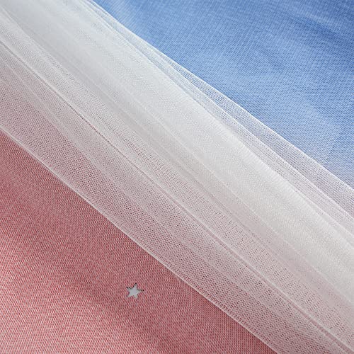 Image of XiDi Curtains for Bedroom Decor, Rainbow PinkGreyBlue-52-54