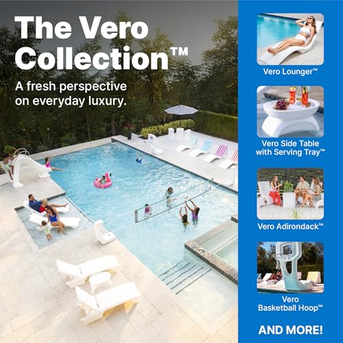Step2 Vero Pool Chair, Fade-Resistant, Waterproof Patio Furniture for Sun Shelf, Use in Pools up to 15-Inches of Water, Weighted, 43"D x 23"W x 37"H, Resin, White - image 8