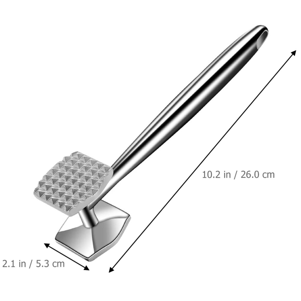 Garneck Martello per Carne in Acciaio Inox Batticarne Manico Ergonomico Utensile per Ammorbidire Bistecche Pollo Pesce e Frutta Secca