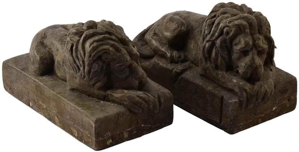 Arte 2000 - pair of paperweight lions in hand-carved chiocciolina marble - art_sa-01-ch