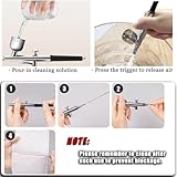 Airbrush Compressor Kit, 40PSI Dual Action Non-Clogging High-Pressure Air Brush Set with 0.2/0.3/0.5mm Nozzle for Nail Art, Model, Tattoo, Makeup, Cake, Include Cleaning Brushes Set - Image 4