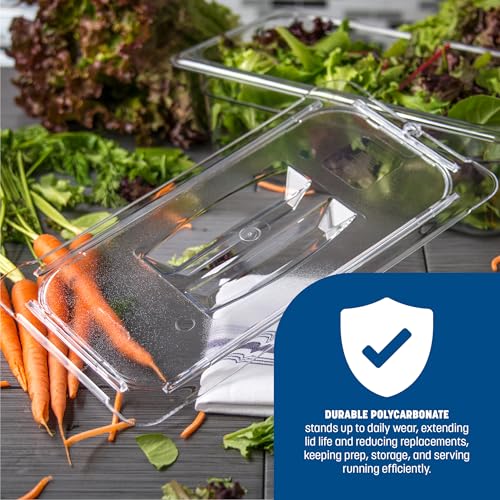 Carlisle FoodService Products StorPlus Handled Lid, Cover for 1/3 Size Food Pans, 12.75" x 7", 6 Count, Clear by Carlisle FoodService Products - Image 4