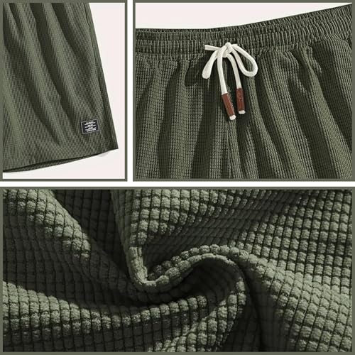 Image of FABRIPPLE Men's Slim Fit Knitted Short for Summer | Stretchable Fabric | Breathable & Lightweight | Casual Lounge Short with Elastic Waistband & Drawstring