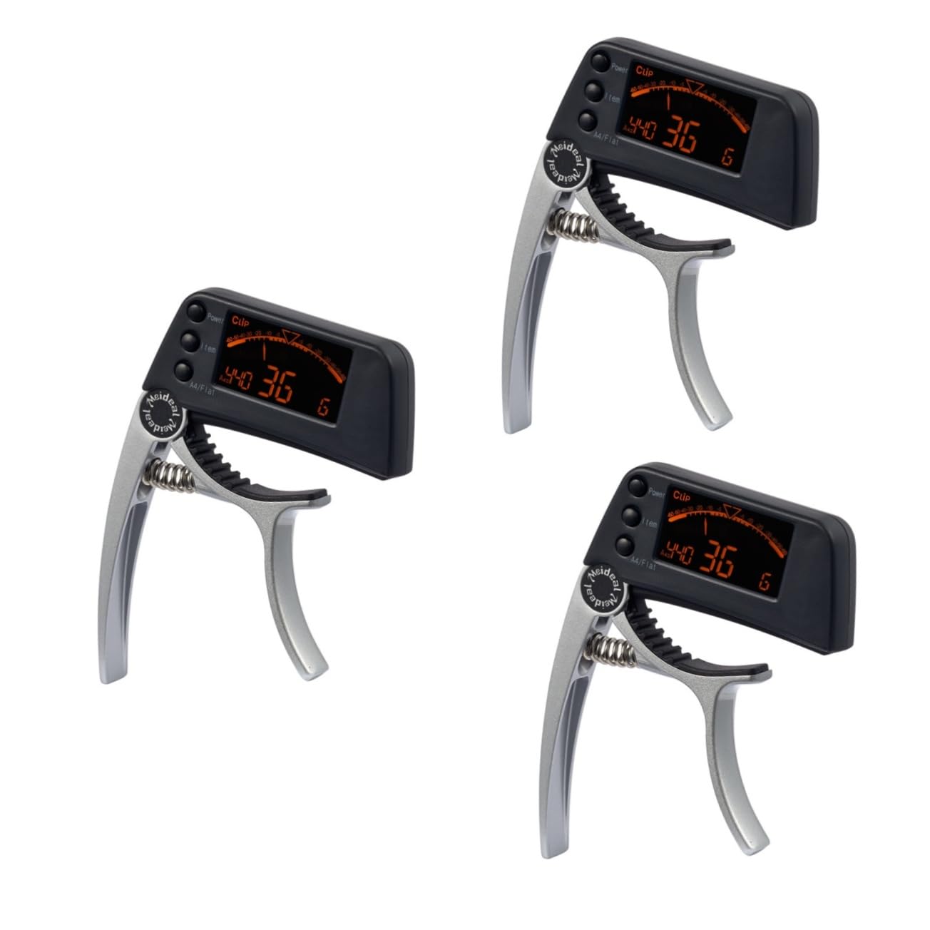 Toyvian 3stücke Elektronisches Gitarren-stimmgerät Und Kapodaster Clip Akustik Gitarre Lcd-anzeige Für Ukulele Und Banjo Silber
