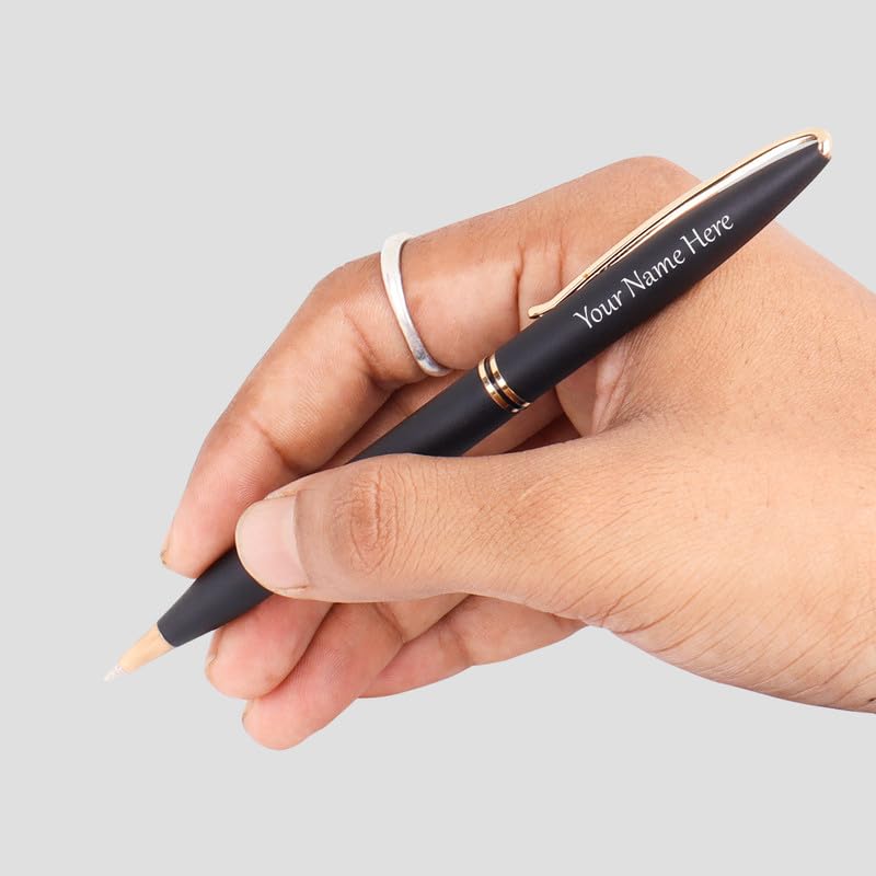 Image of Roshfort Personalized Metal Pen with Blue Ink Signature Pens Customize Print Name Gift. WhatsApp +91 9631056748