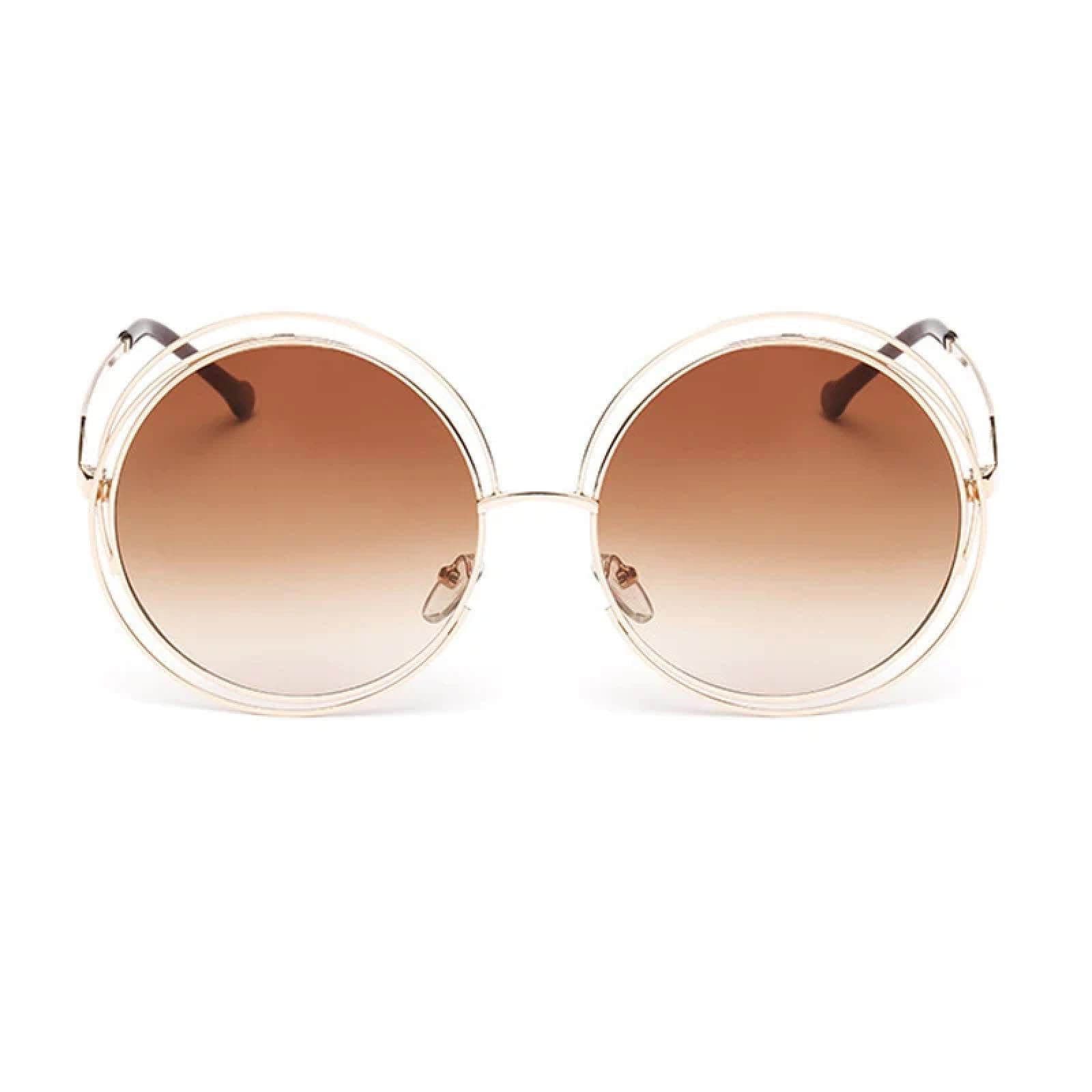 Gafas de sol con protección Uv400 | Marco grande de metal redondo para mujer | Mujeres y hombres para deportes al aire libre y conducción