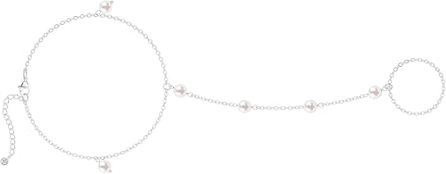 NECOCY Hand Chain Bracelet for Women, 14K Gold Plated Hand Ring Bracelet 5