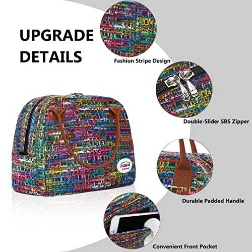 Aosbos Lunch Bag Women Loncheras Para Mujer Insulated Lunch Cooler Bag Lunch Box Reusable Lunch Tote Adult Lunch Pail Thermal Lunchbox Lunch Container Work College Travel, Colorful #TOP1