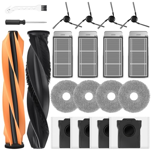 Image of 20 Pack Accessories for Dreame X50 /L50 /Mova V50 Ultra Complete Robot Vacuum | 1 Pair Main Brush 4 Side Brushes 4 HEPA Filters 4 Mop Pads 4 Dust Bags