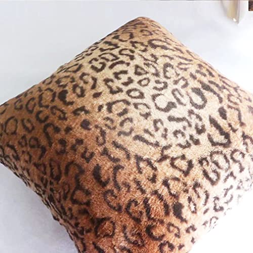 Entua Soft Plush Faux Fur Leopard Cheetah Skin Fur Throw Pillow Covers Luxury Style African Jungle Wildlife Nature Animal Print Cushion Cover Brown Gold Decor Pillow Cover For Home Couch thumb #8