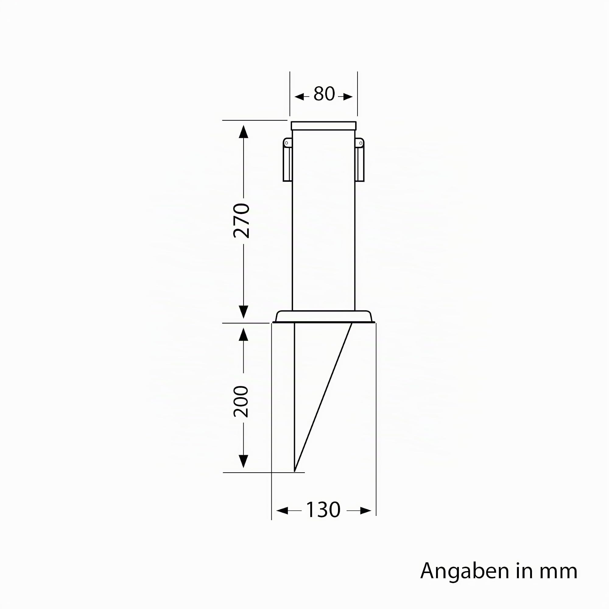 ledscom.de 3X Garten-Steckdosen-Säule Polly mit Erdspieß für außen, IP44, 2-Fach, anthrazit, eckig, 27cm