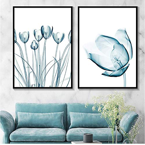 Toile aquarelle transparente de fleurs au design artistique haut de gamme pour chambre
