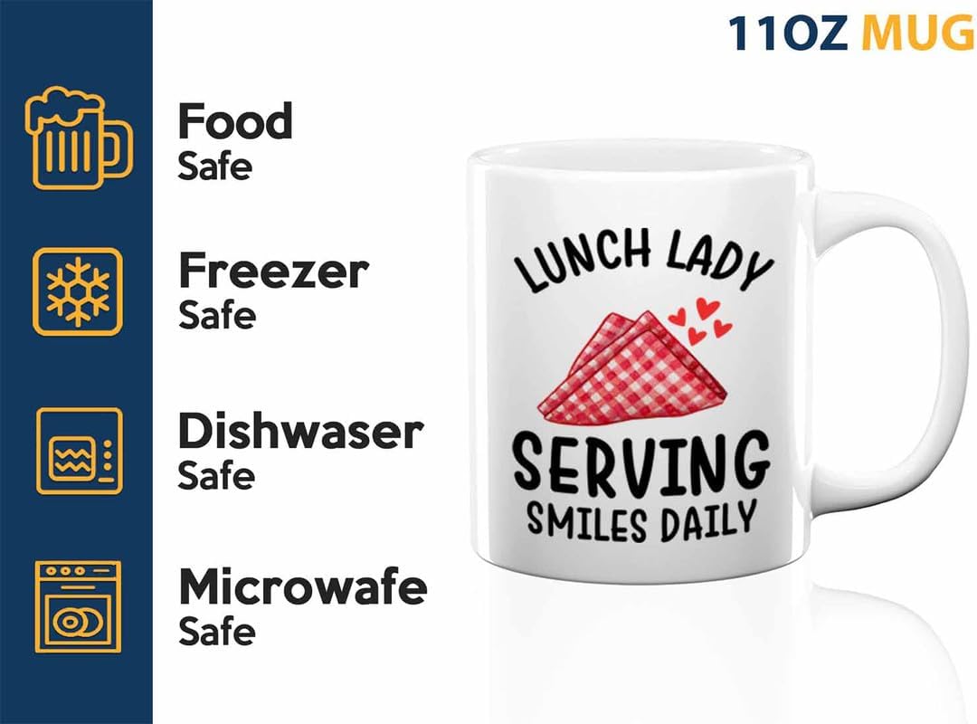 Lunch Lady Coffee Mug 11oz White - Lunch Lady serving - Cafetaria Lunch lady High school serving food student image 3