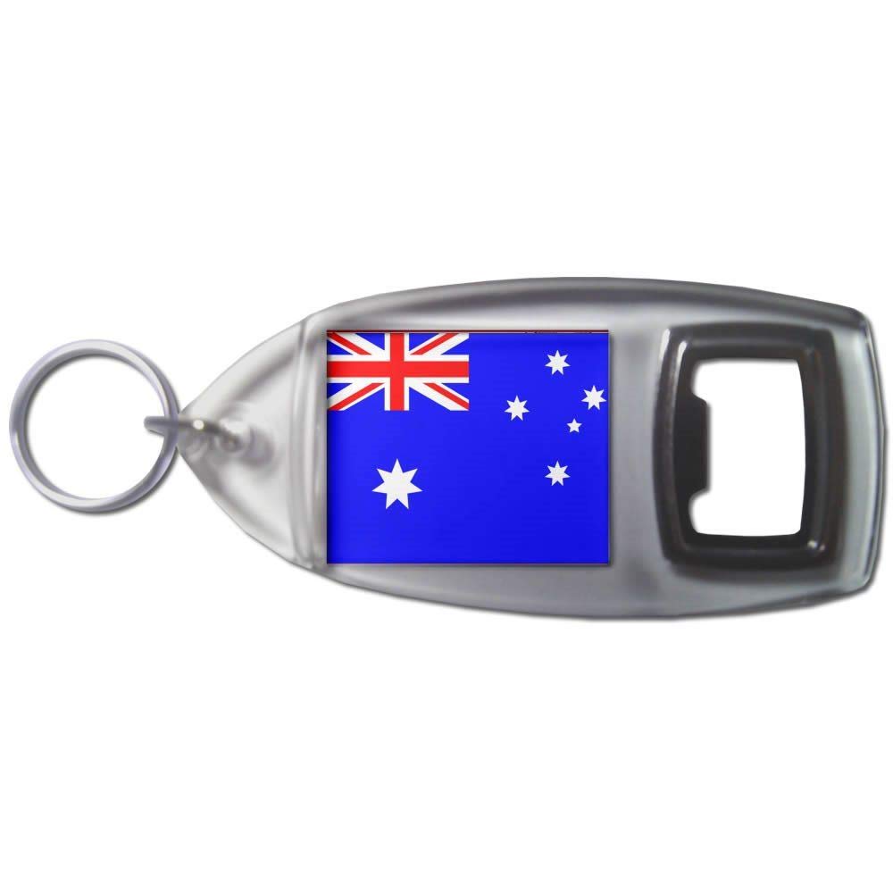 Australia Flag Bottle Opener Key Ring - Plastic Encased Metal Opener With Printed Flag Design - View #10
