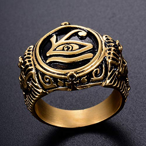 Bague Viking oeil de pharaon acier repousse demon bague - 3