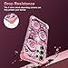Rancase for Galaxy S24 Ultra Case,Three Layer Heavy Duty Shockproof Protection Hard Plastic Bumper +Soft Silicone Rubber Protective Case for Samsung Galaxy S24 Ultra 5G,Glow in The Dark-Pink Rose