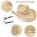 ZWZPOP Cowboy Hat,Cowgirl Hat,Cowboy Hats for Women/Mens Yellow (Straw, Beige+White)