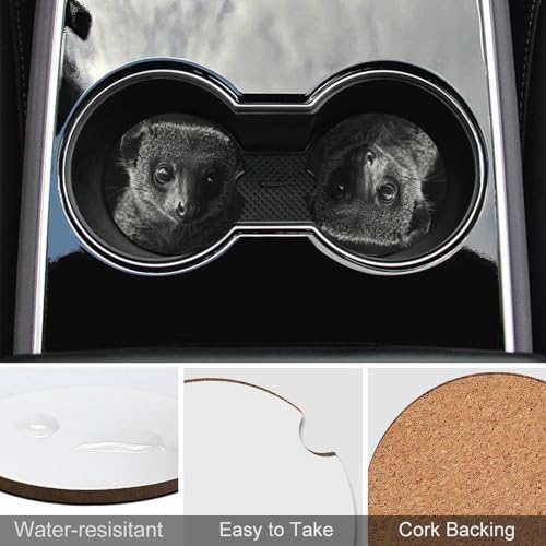 Posavasos de Madera para Auto con Ojos Brillantes 2 Piezas miniatura 5