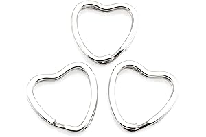10Pcs Silver Keychain Keyring Keychain Hoop Loop Heart Shape for Jewelry Making
