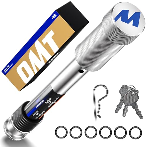 Image of Orion Motor Tech Locking Hitch Pin, Fits 2 inch & 2.5 inch Receiver with 5 /8 inch Diameter Hitch Pin Lock, Anti-Theft Steel Hitch Pin Lock with Key for Class III IV, Anti-Rattle Trailer Hitch Pin, Silver