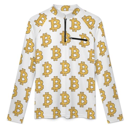Bitcoin Sign Men's Sun Protection Shirts UV SPF UPF 50+ Long Sleeve Rash Guard Lightweight3