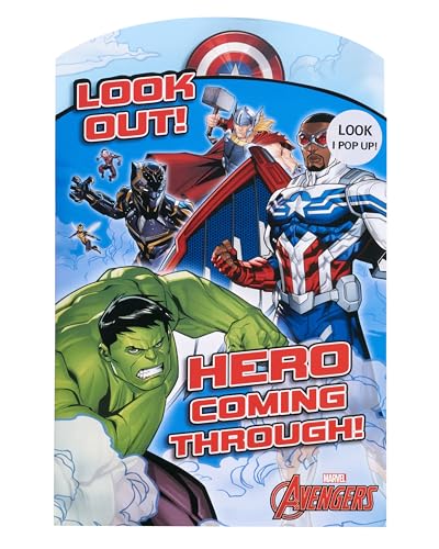UK Greetings | Marvel The Avengers Birthday Card for Him/Boy | Happy Birthday Gifts | Him, Boys, Men | Hero Coming Through! Design | With Envelope | 155 x 235 mm