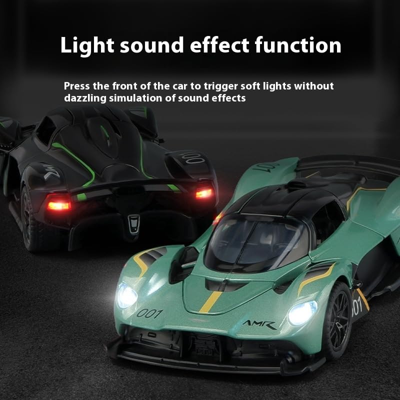 Image of Sky Tech Aston Martin Valkyrie AMR 001 Toy Car 1:32 Exclusive Alloy Metal Pull Back Die-cast Car Diecast Metal Pullback Toy car with Openable Doors & Light, Music Toys for Kids【Colors as Per Stock】