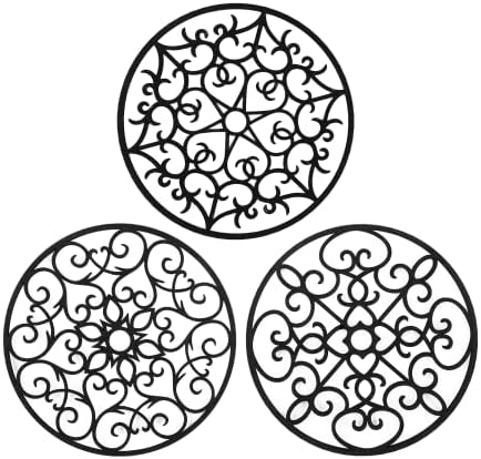 Wood Trivet Mat,Bnesi Hot Pot Holder Hot Pads for Table, Trivets for Hot Dishes, Table, Countertop,Hot Dish Black Trivet Set of 3 (style2)