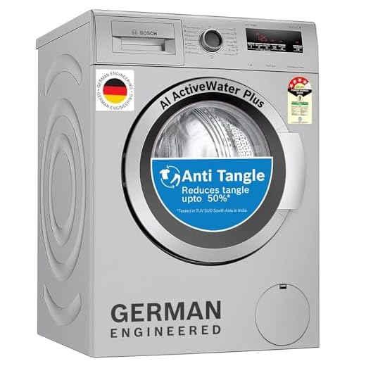 Bosch 7 kg 5 Star Fully-Automatic Front Loading Washing Machine (WAJ2416SIN, Silver, AI active water plus, In-Built Heater)