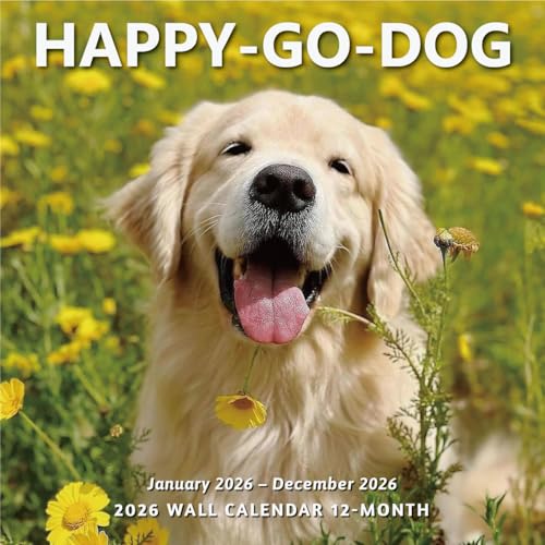 Happy Dog Large Wall Calendar 2026