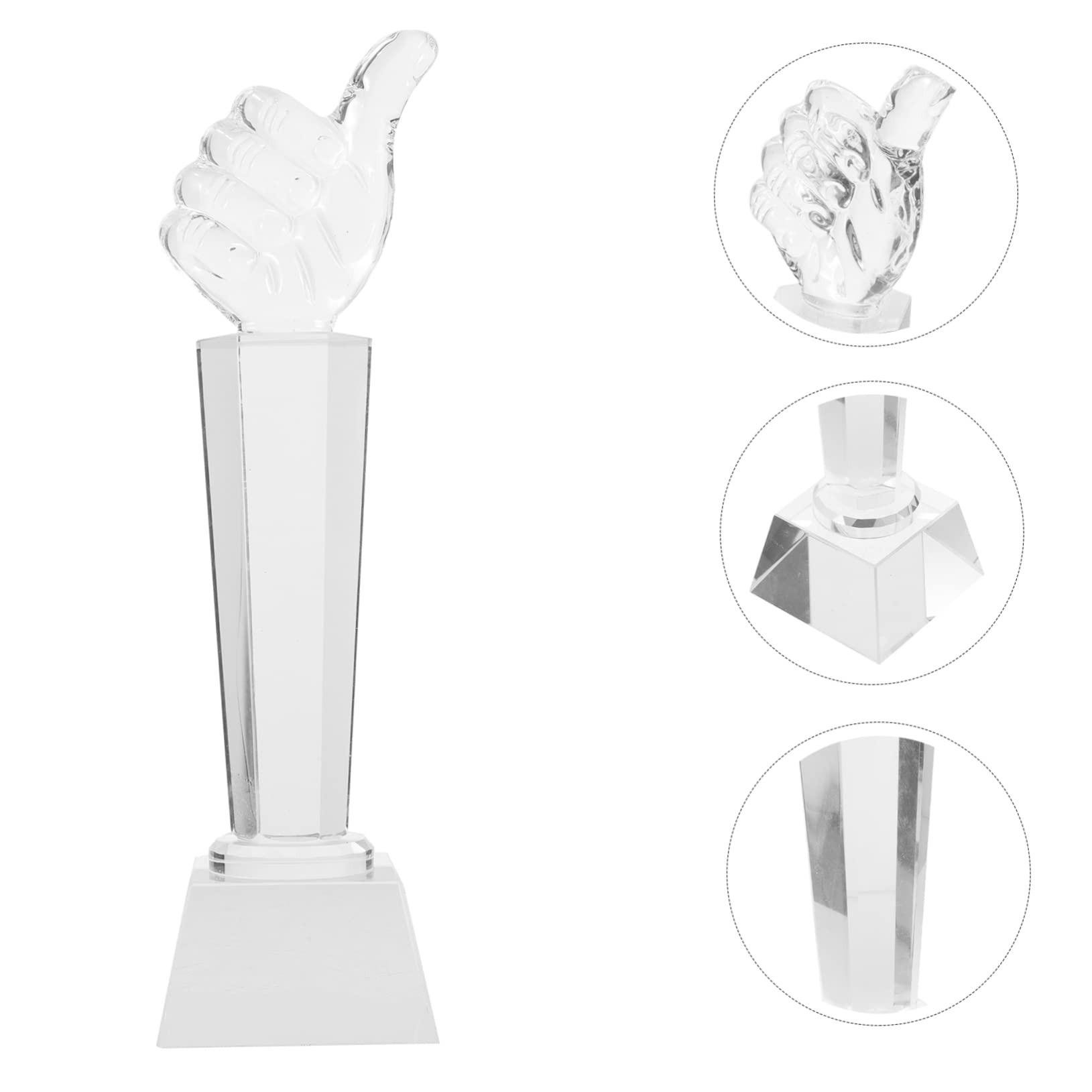 BESPORTBLE Thumb-Shaped Crystal Trophy Lightweight Award Decor for Boys and Girls for Party Prizes Classroom Recognition and Creative Celebrations Crystal Decorations