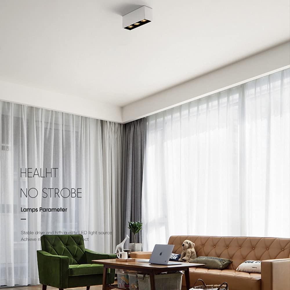 Foco, Lámpara de techo LED cuadrada de superficie, Downlights modernos antideslumbrantes de 5W-10W, Focos de 3000K-4000K CRI 90+ Ángulo de haz de 24°, Lámparas de baño de pared de fondo, /4000K/7W
