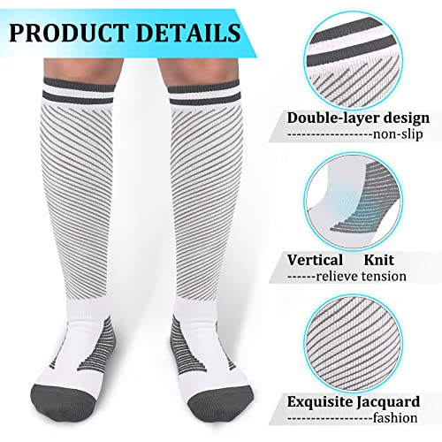 Image of 30-40mmHg Medical Graduated Compression Socks for Women&Men Circulation-Compression Stockings-Knee High Socks for Support,Hiking,Running