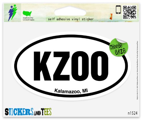 KZOO Kalamazoo MI Michigan Oval Vinyl Car Bumper Window Sticker 3