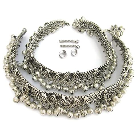 IndiaStop Anklet Bracelet Pair Vintage Style Womens Fashion Feet Jewelry Boho Beach Wedding Barefoot Sandals Jingle Sound Cover