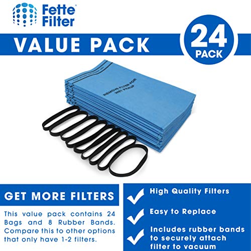 Fette Filter - 24 Pack & 8 Mounting Bands Compatible with MultiFit VF2000. Replacement Filter with Mounting Band for Husky, Stinger, and Bucket Head Vacuums HV0200, BH0100, WD2000, WD2010, WD2025.