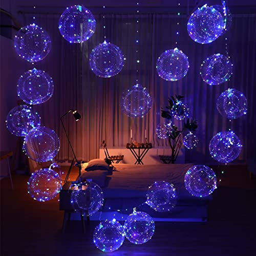 LED Balloons Light Up Balloons,Colorful 12 Packs 22 Inches Transparent Balloon,Glow Ballons with String Lights for Christmas Wedding Birthday Halloween Party Decoration