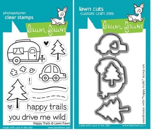 Lawn Fawn Happy Trails Clear Stamp and Steel Die Set - Includes One Each of LF601 (Stamp) & LF609 (Die) - Custom Set image 2