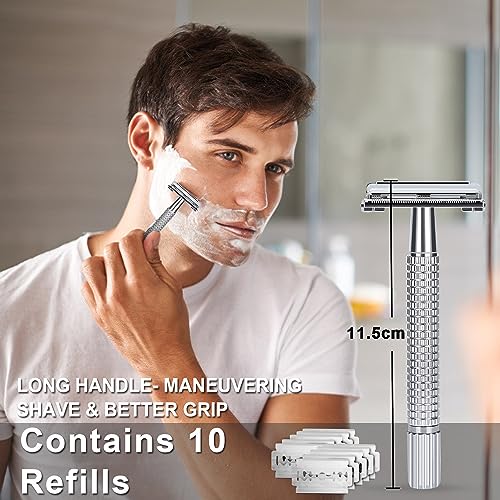 Shaving Kit for Men, Includes Sandalwood Shaving Cream, Mens After Shave Balm, Pre-Shave Oil,Shaving Brush and Bowl, Beard Bib, Aftershave Gift Set for Men Boyfriend Stocking Fillers - Image 6