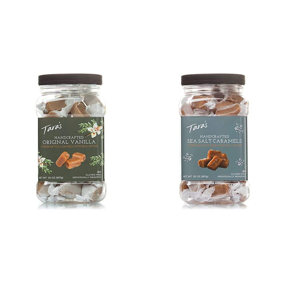 Photo 1 of **BOTH ARE ORIGINAL VANILLA**  Tara's All Natural Handcrafted Gourmet Original Madagascar Vanilla Caramel, 20 Ounce & All Natural Handcrafted Gourmet Sea Salt Caramel: Small Batch, Kettle Cooked - 20 Ounce Vanilla + Sea Salt Caramel Best By: 11/26/2023