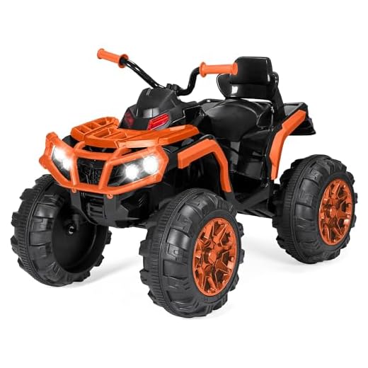 Best Choice Products 12V Kids Ride-On Electric ATV, 4-Wheeler Quad Car Toy w/Bluetooth Audio, 3.7mph Max Speed, Treaded Tires, LED Headlights, Radio - Orange