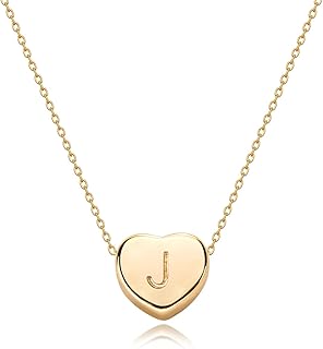 Tiny Gold Initial Heart Necklace-14K Gold Filled Handmade Dainty Personalized Letter Heart Choker Necklace Gift for Women ...