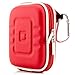 Produktbild zanasta Universal Hardcase Etui Kompakte Hartschalentasche für SD-Karten, Kompakt-Kameras Oder Kopfhörer, Robust und Wasserdicht - Rot