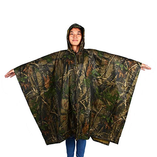 Imperméable à capuche multifonctionnel de camping et randonnée kaki