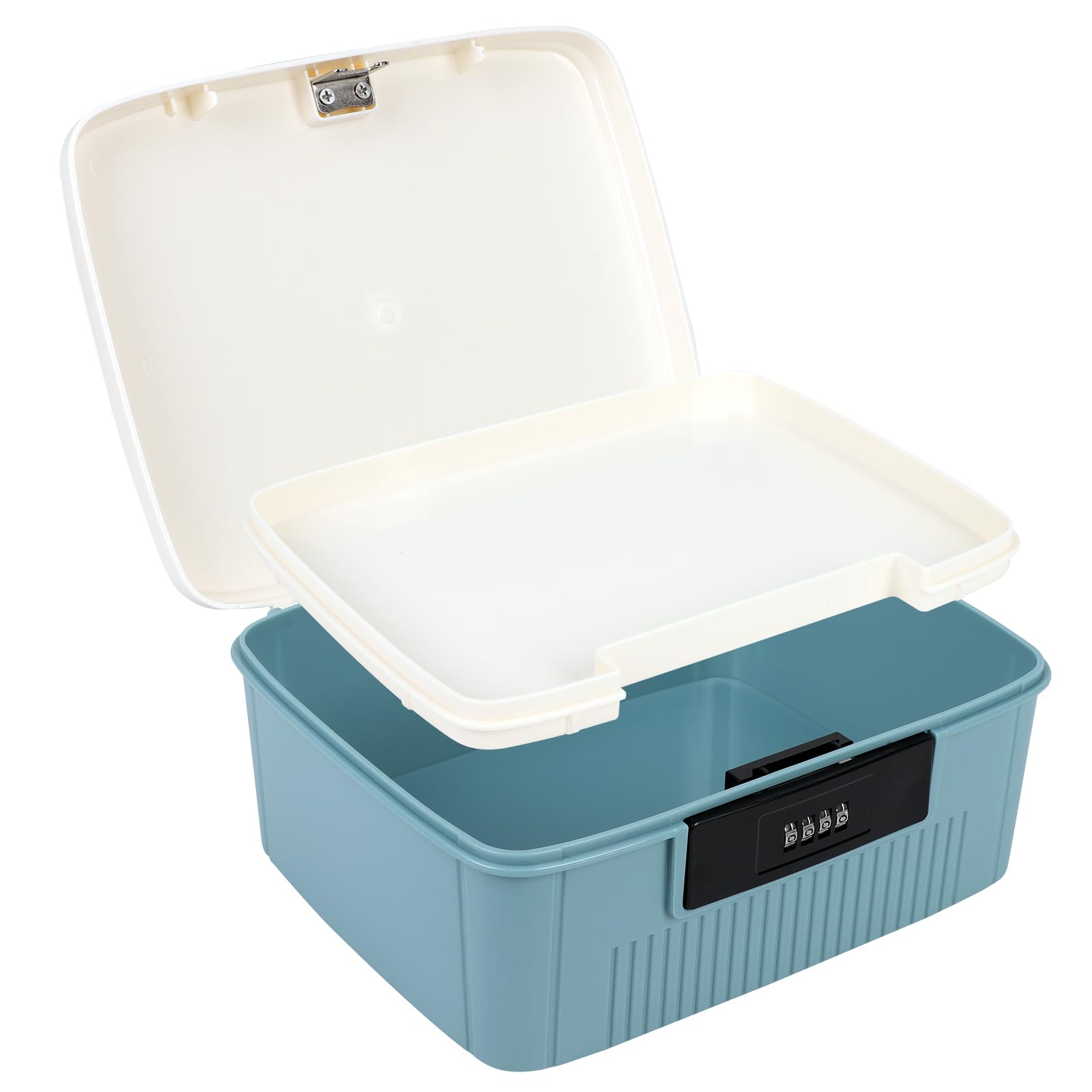 Clyfanesy Lockable Medicine Box with Combination Code,2 Layer Medicine Case