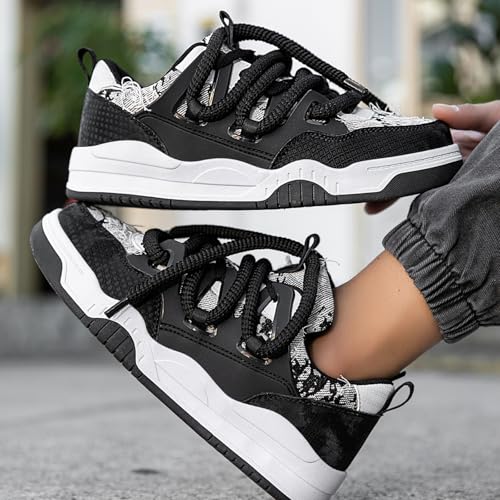 Fashion Leather Lace-Up Chunky Sneakers for Men Lightweight Platform Walking Running Driving Casual Sport Shoes3
