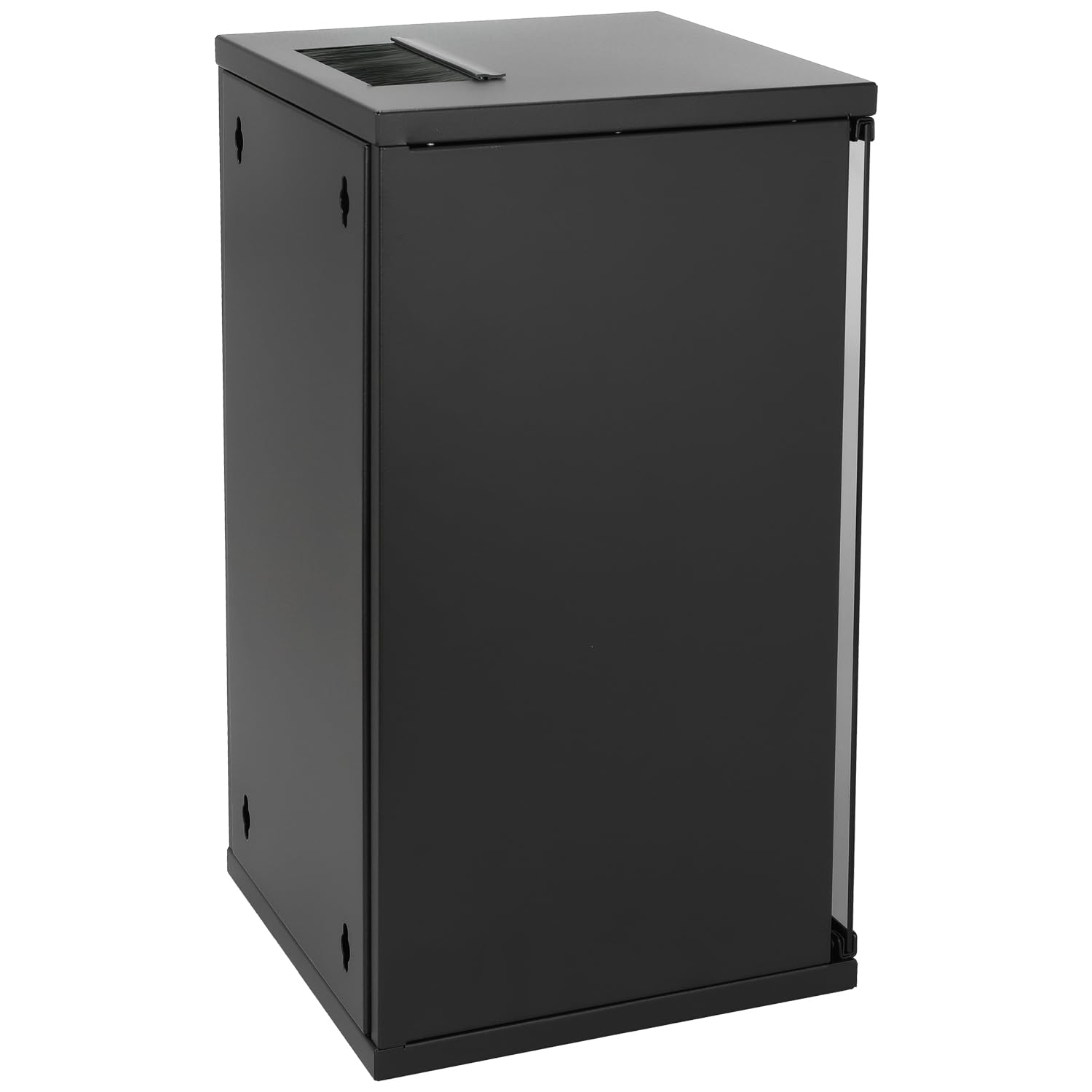 HMF 63412-02 Armario para servidores de 10 pulgadas, 12 U, 300 mm de profundidad, totalmente montado, puerta de cristal, color negro