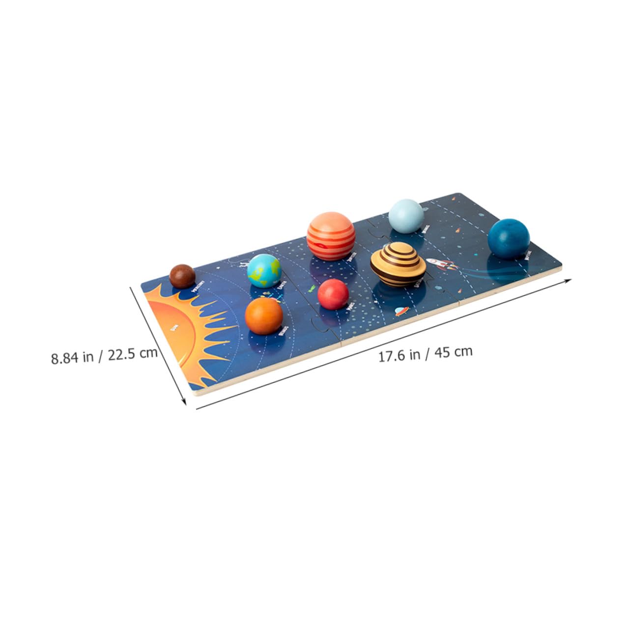 Puzzle Planetario in Legno per Bambini, Educativo Montessori per Sviluppare Creatività e Intelligenza Pianeti del Cosmo Solare
